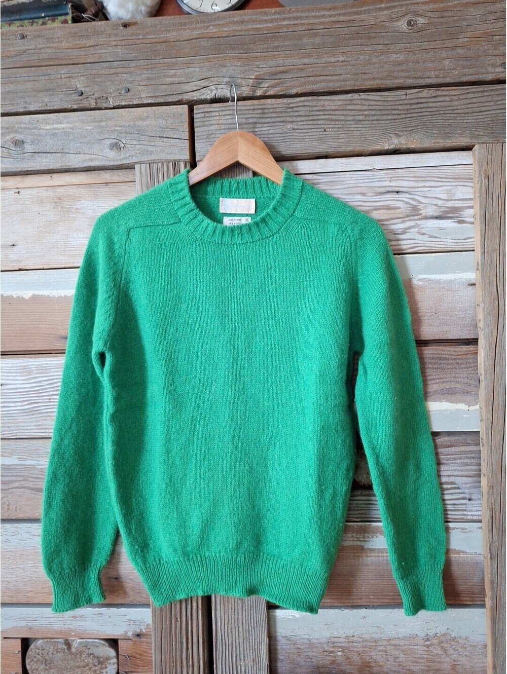 Vintage Emerald Shetland Wool Sweater - Medium, Albert Ltd. # 36